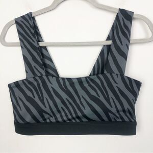 ALLFENIX x ANTHROPOLOGIE | Tiger Bandeau Sports Bra Gray Black Women’s Size L